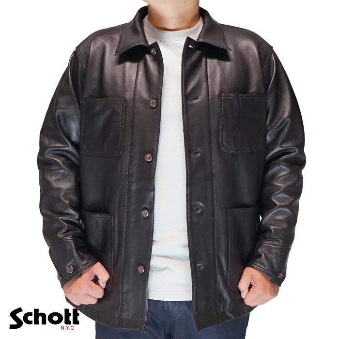 Schott(ショット) レザー ジャケット ラム カバーオール アウター