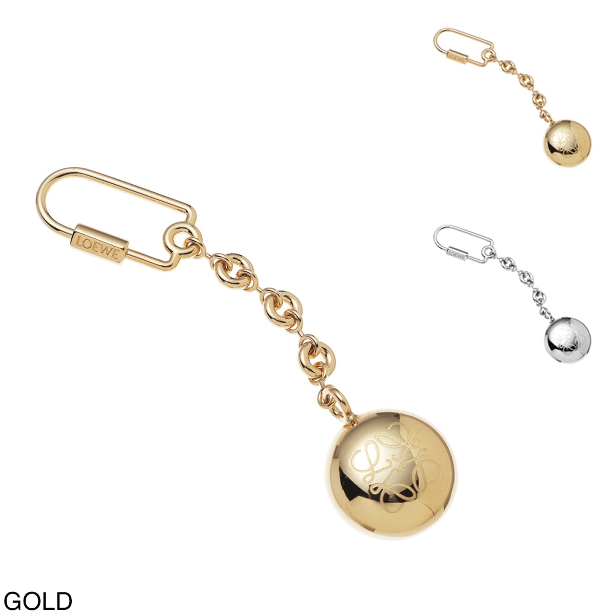 LOEWE ロエベ キーリング/バッグチャームゴールド/PEBBLE KEYRING