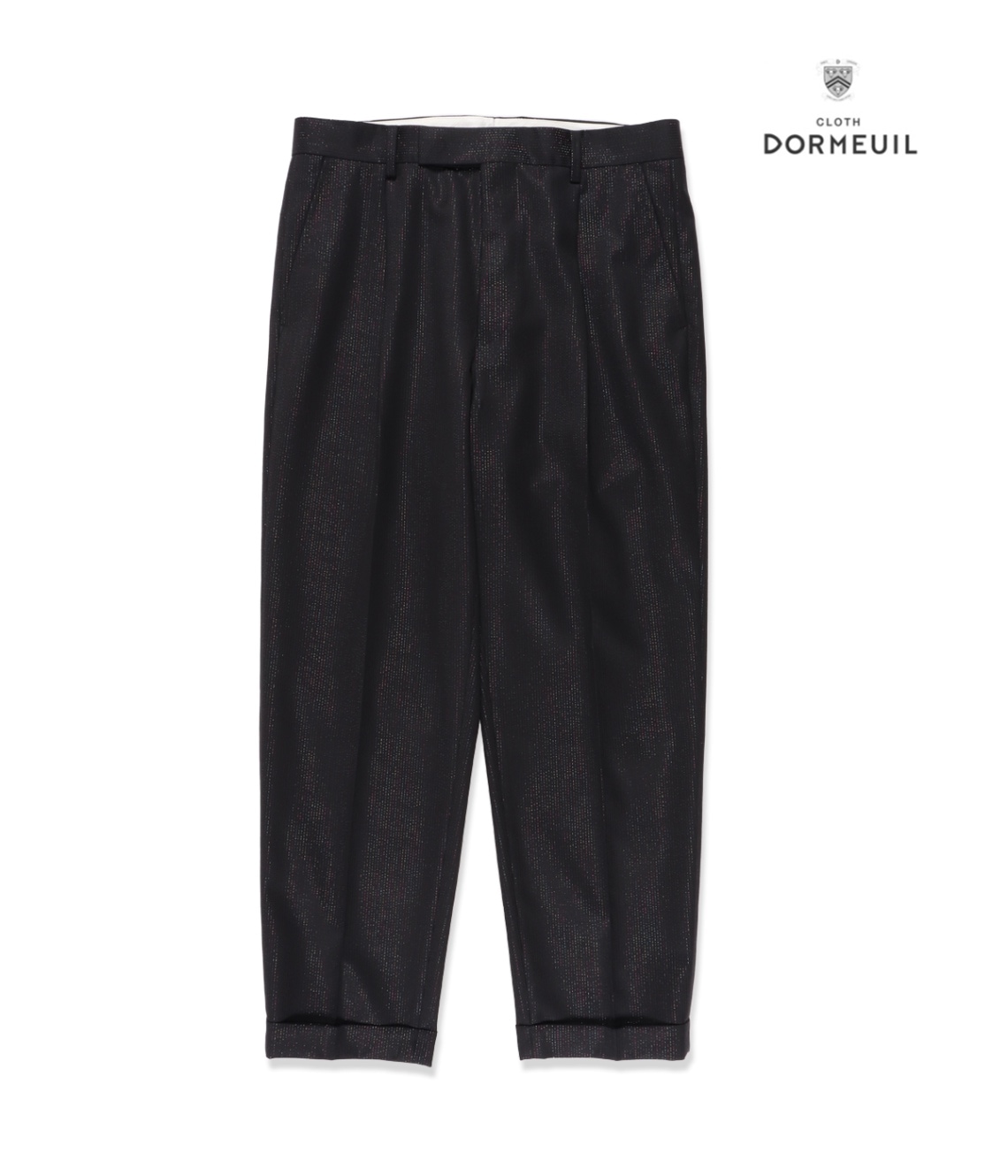 GLITTER PLEATED TROUSERS (TYPE-1) -DORMEUL-【BLACK】｜WACKO MARIA