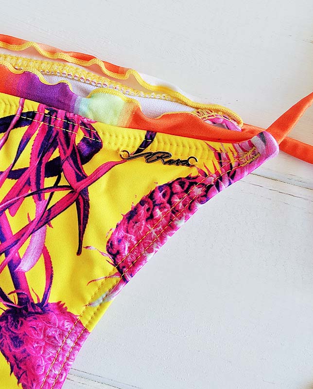 縁フリルピンクパイナップル柄三角水着 イエロー Morena Rosa | すべて