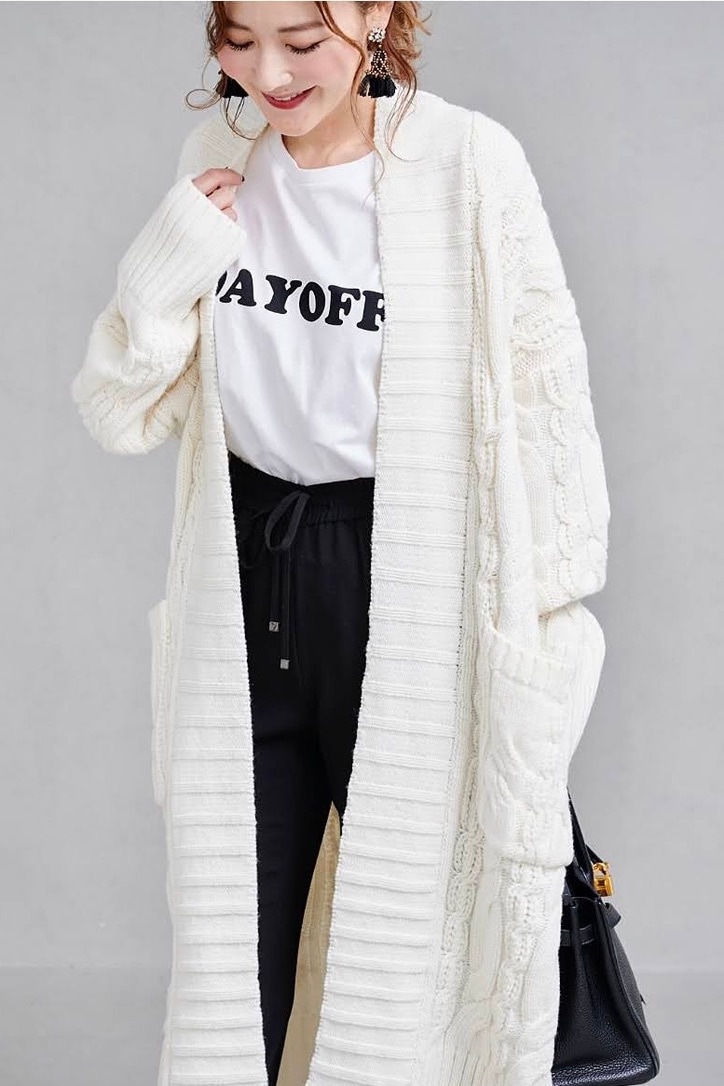 ロングニットカーディガン【残り3点】 | TOPS | OBLI