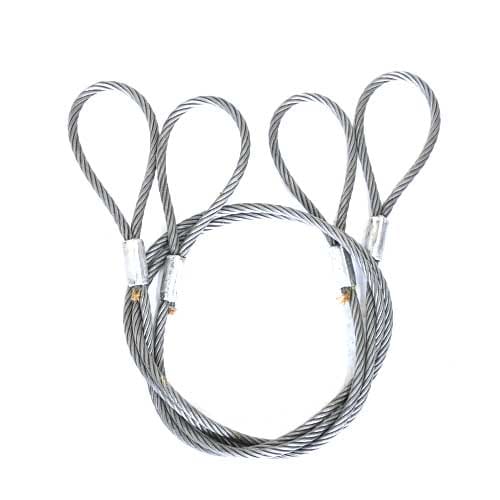 玉掛策 径28mm 長2.0m 2本セット 両アイ ロック加工 ワイヤーロープ