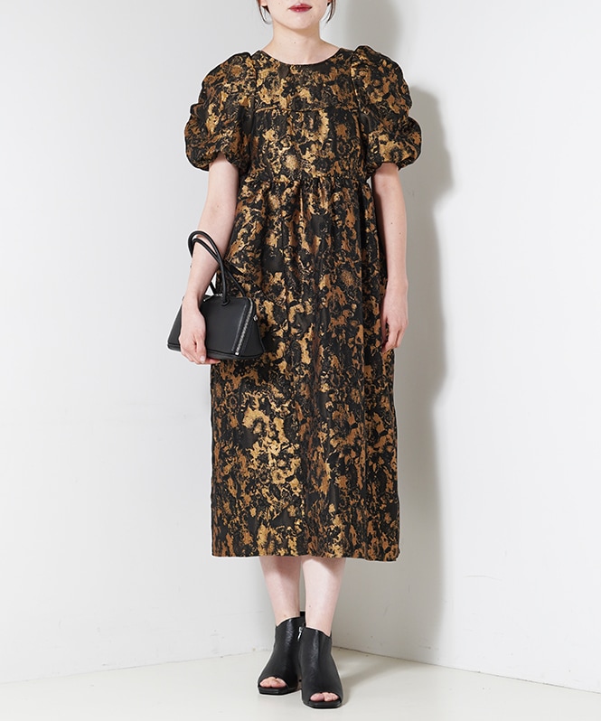 bubble sleeve jacquard dress | DRESS,DRESS | ROOM903 online