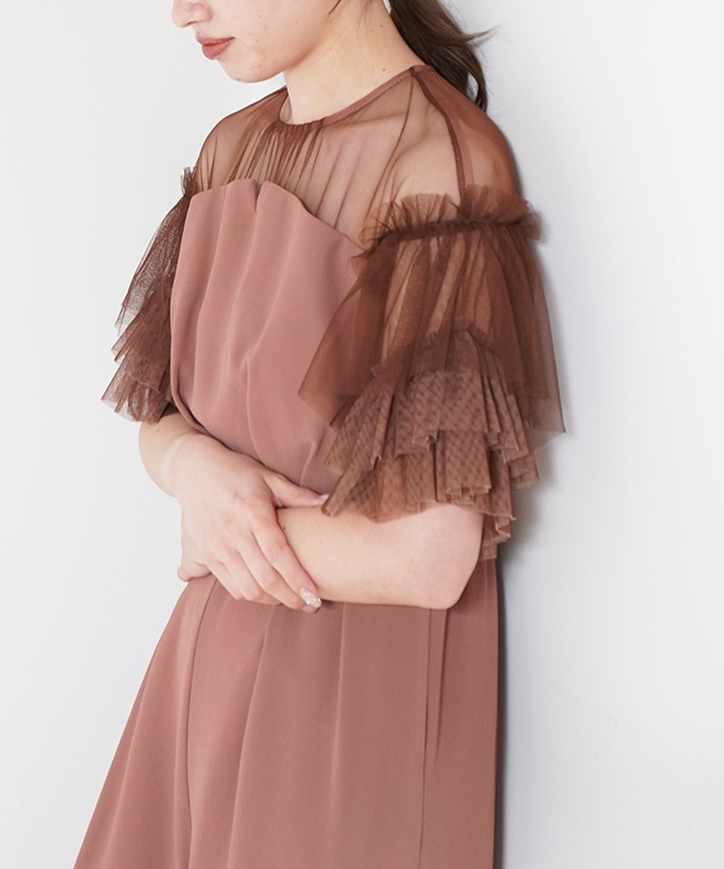 Frill laverd sleeve dress | DRESS,DRESS | ROOM903 online