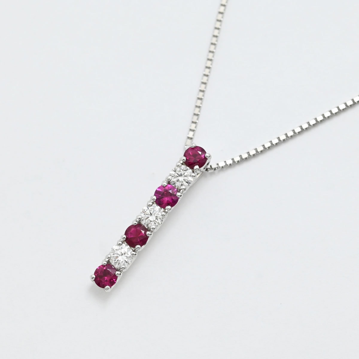 タサキ TASAKI PT900 PT850 プラチナ ダイヤ ルビー ネックレス