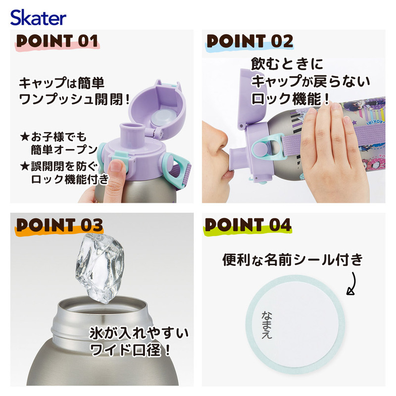 直飲みダイレクトステンレスボトル 600ml カラフルピーチ25