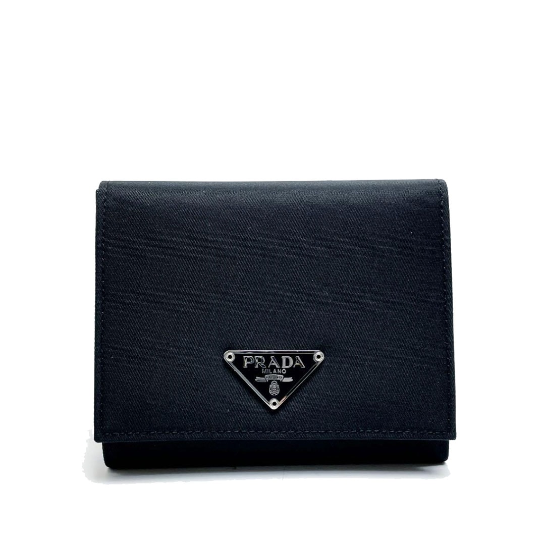 PRADA プラダ 三つ折り財布 テスート ナイロン ブラック M176 | 財布