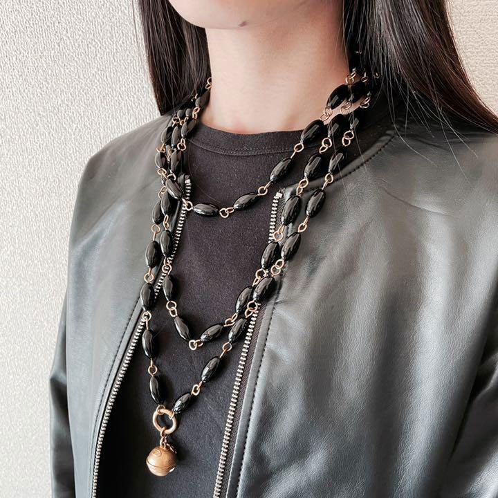 CHANEL シャネル ロングネックレス グリポア 鈴 ベル カラーストーン