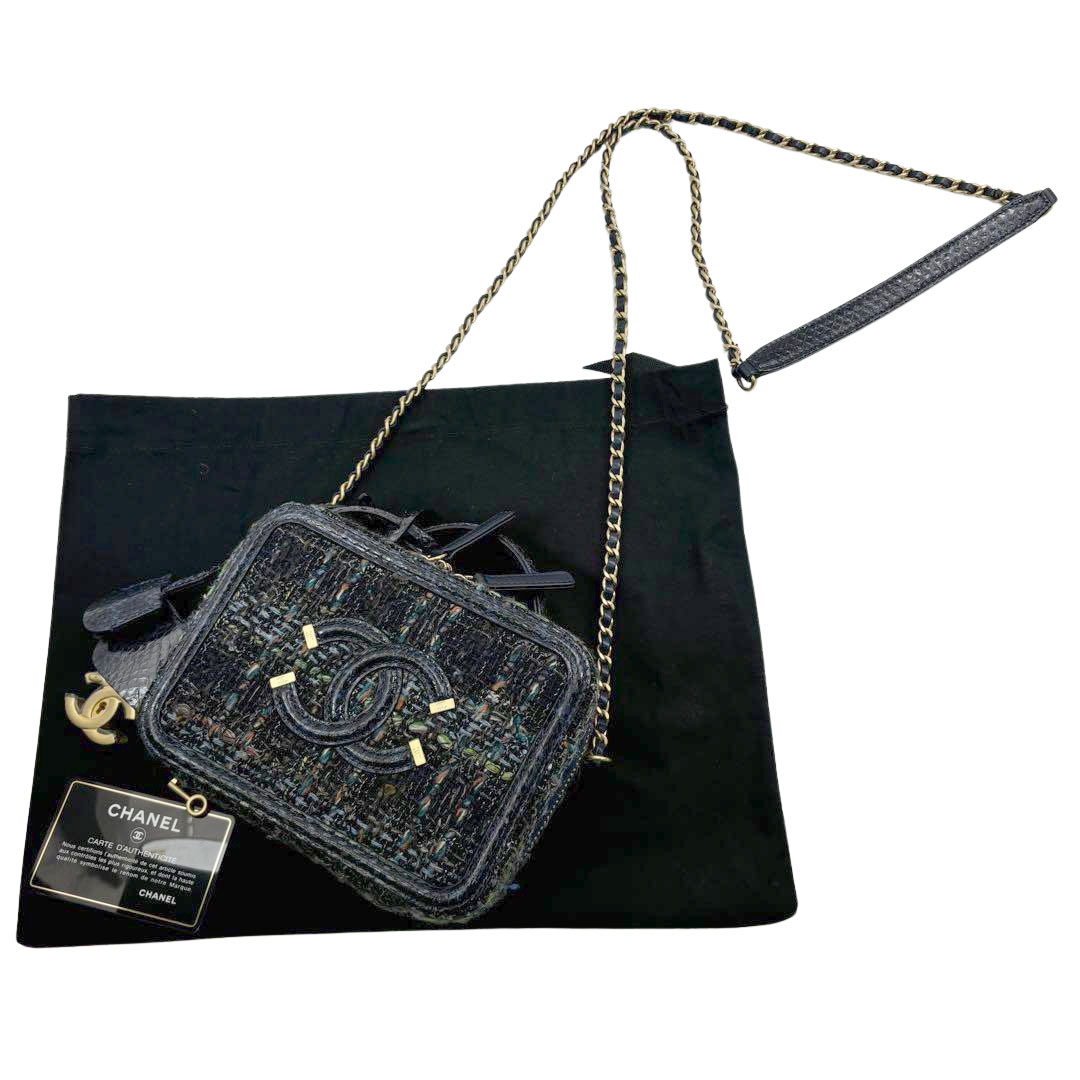 CHANEL シャネル CCフィリグリー 2WAYショルダーバッグ ツイード