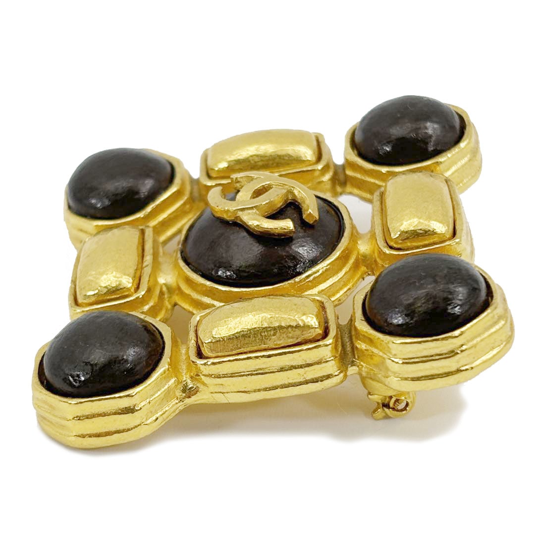 CHANEL シャネル ヴィンテージブローチ ココマーク カラーストーン 97A