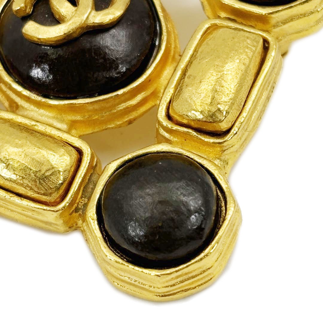 CHANEL シャネル ヴィンテージブローチ ココマーク カラーストーン 97A