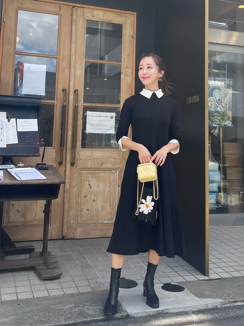 襟付きニットワンピース｜designed with Saaya Mizuno