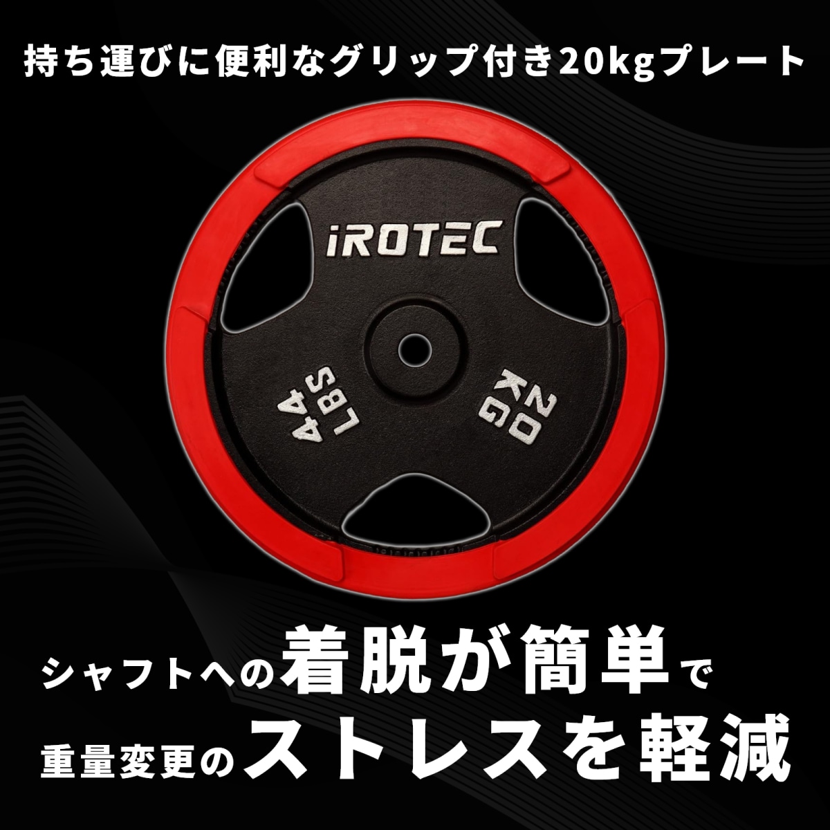 ラバープレート20kg(1枚)【穴径29mm】 IROTEC (アイロテック)