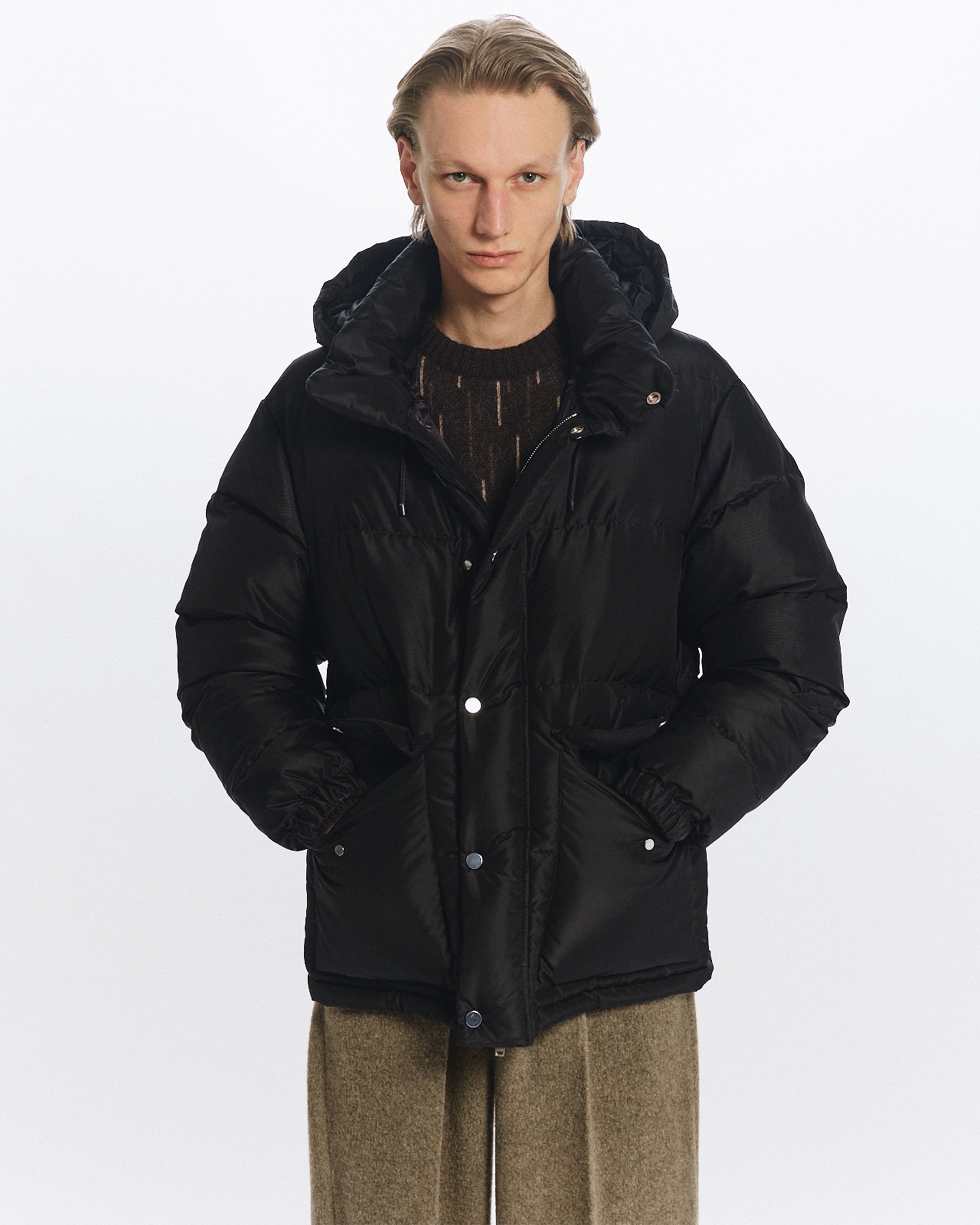 シルクタフタ / シルクダウンパーカー, Black – MARKAWARE