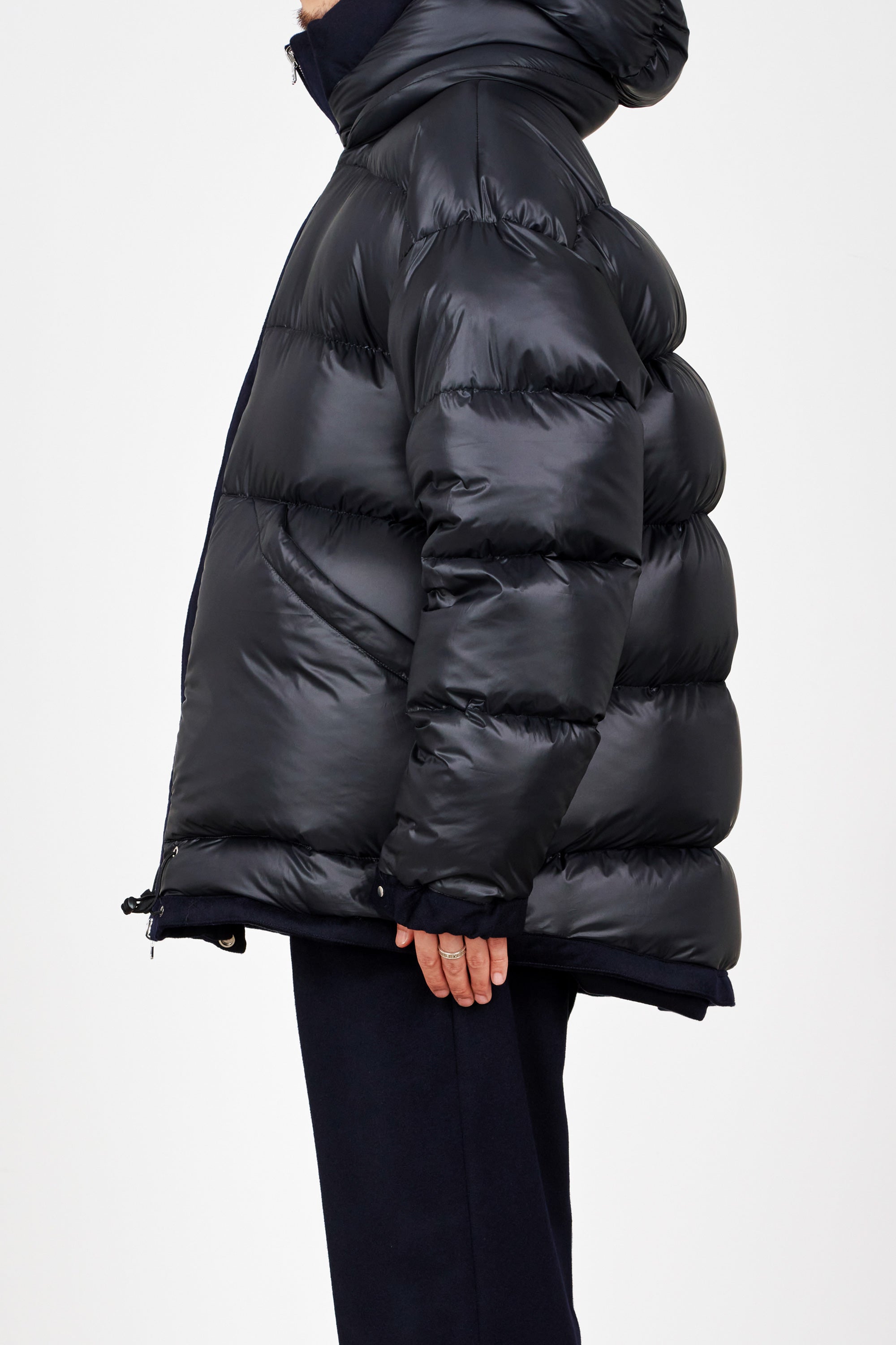 カシミヤフランネル / カシミヤダウンジャケット, Navy – MARKAWARE
