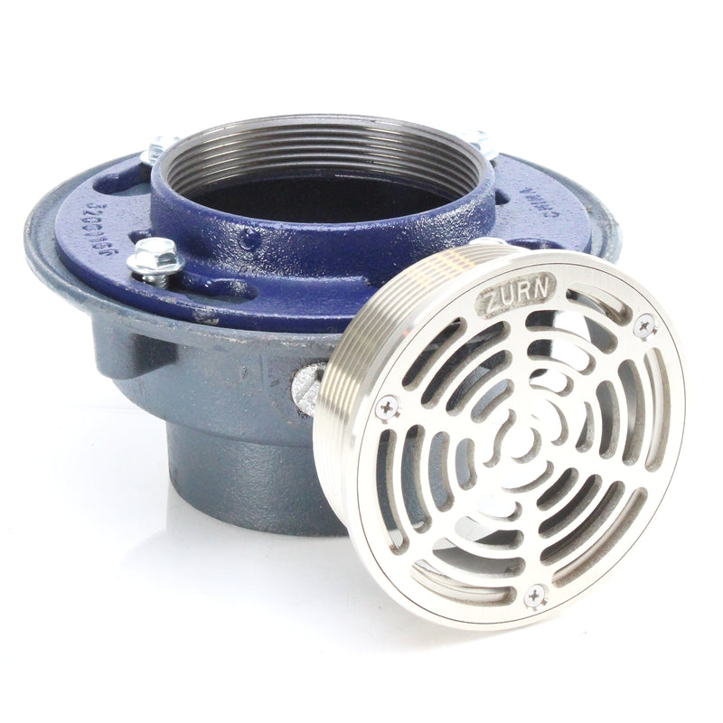 Zurn ZXN211-A - Floor Drain w/ Heavy-Duty Round Nickel Bronze Strainer