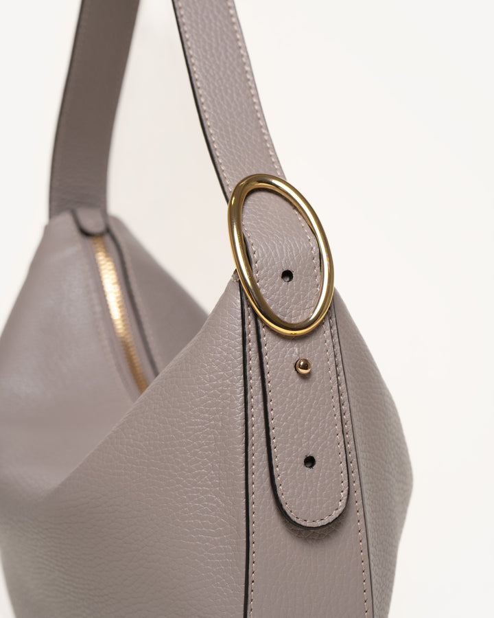The Evelina Shoulder Bag - Black - Tumbled Leather - M.Gemi