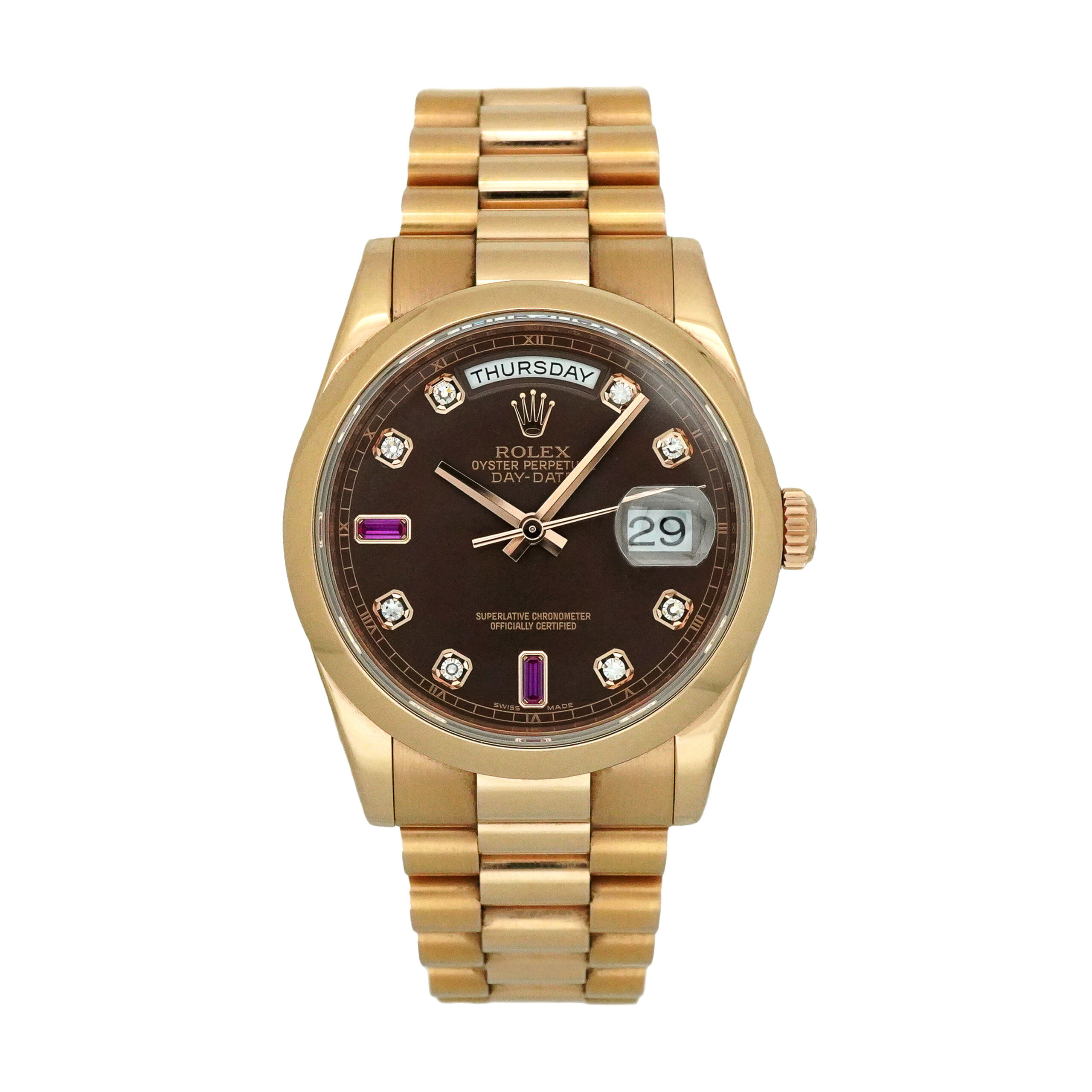 ROLEX ロレックス デイデイト ローズゴールド チョコレート文字盤