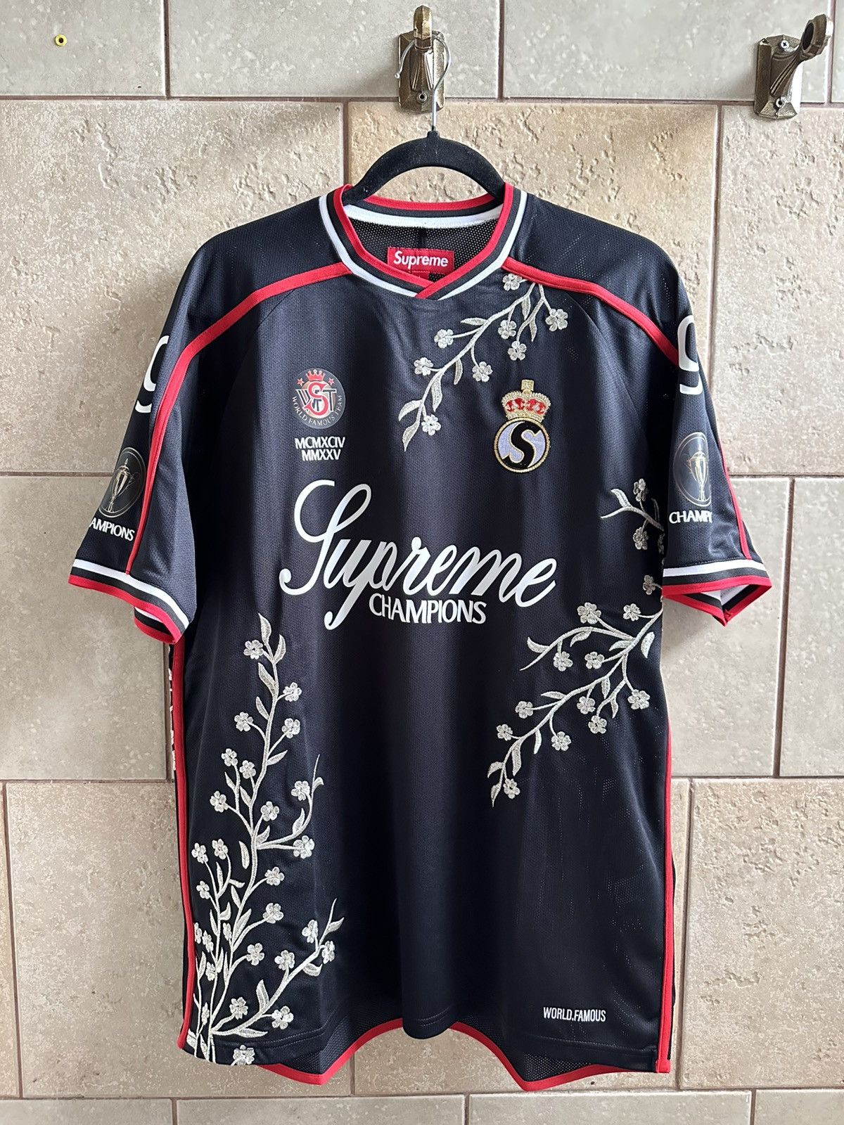 Supreme Supreme Floral Soccer Jersey - Black | Grailed
