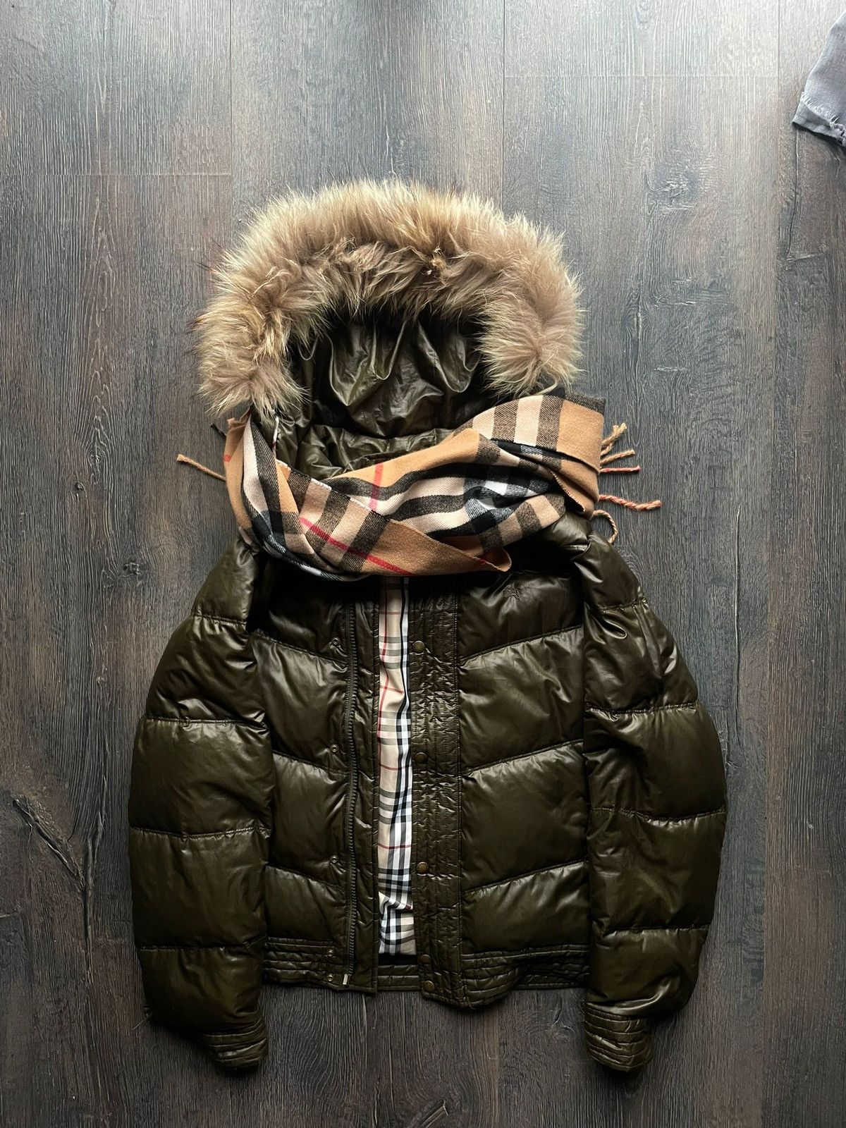 Black Label × Burberry BURBERRY 00s MADE IN JAPAN REAL FUR PUFFER