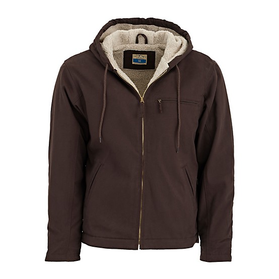 Blue Mountain Men's DWR Sherpa-Lined Heavy-Duty Sanded Duck Hooded