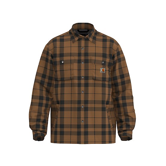 Carhartt Men's Relaxed Fit Flannel Sherpa-Lined Shirt Jacket at