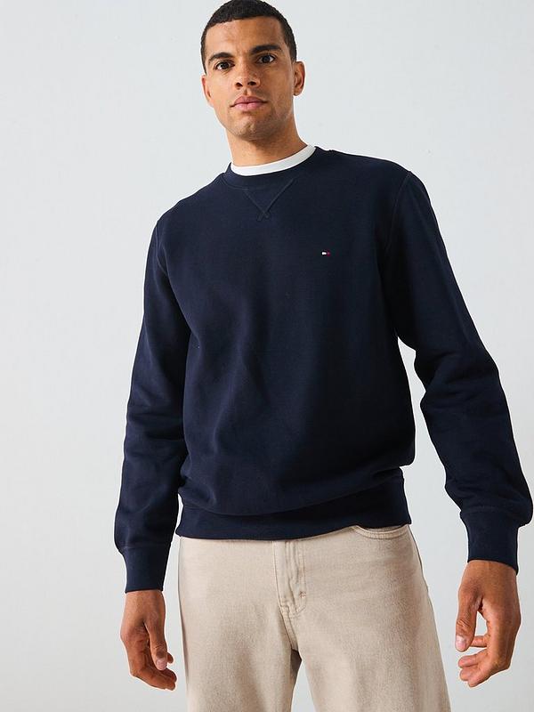 Tommy Hilfiger Essential Fleece Crew Neck Sweatshirt - Navy | Very