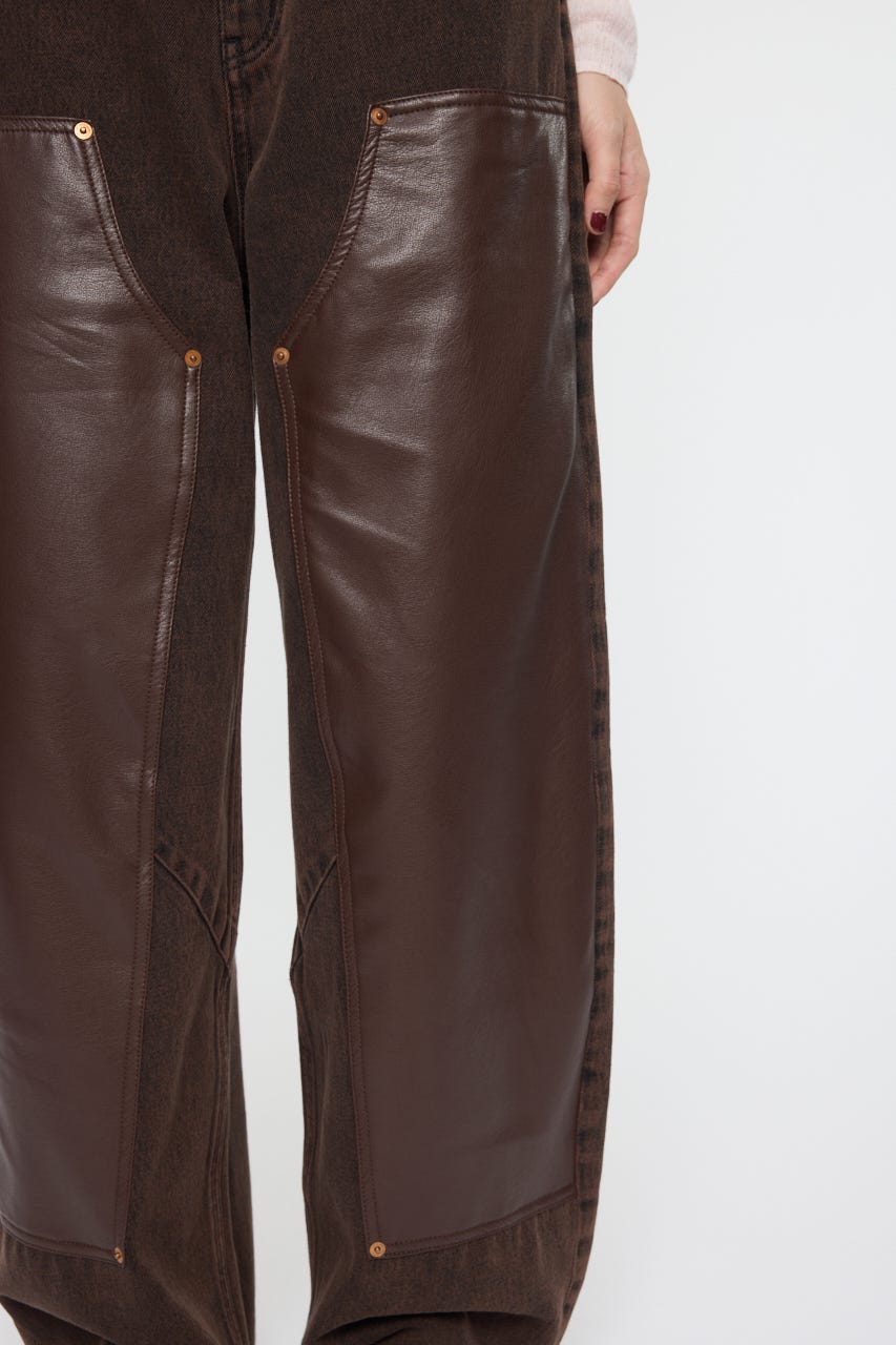 MOUSSY | F/LEATHER DOUBLE KNEE パンツ (ワイド ) |SHEL'TTER WEBSTORE