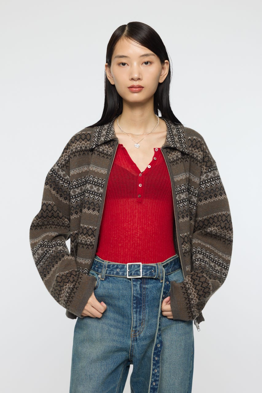 MOUSSY | FAIR ISLE KNIT ジャケット (カーディガン ) |SHEL'TTER WEBSTORE