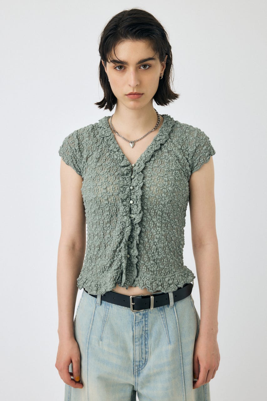 MOUSSY | RUFFLE LACE ノースリーブトップス (Tシャツ・カットソー