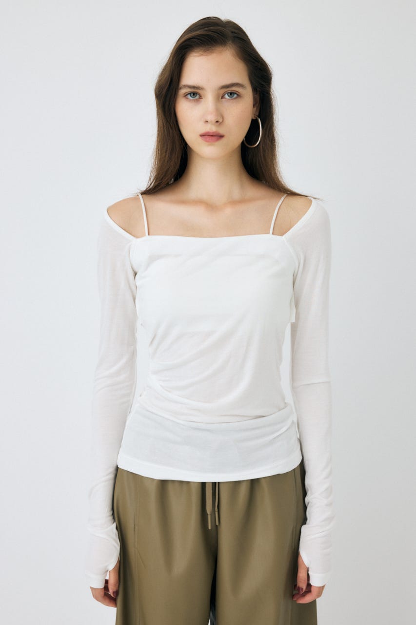 MOUSSY | 【WEB限定】SQUARE NECK GATHER トップス (Tシャツ