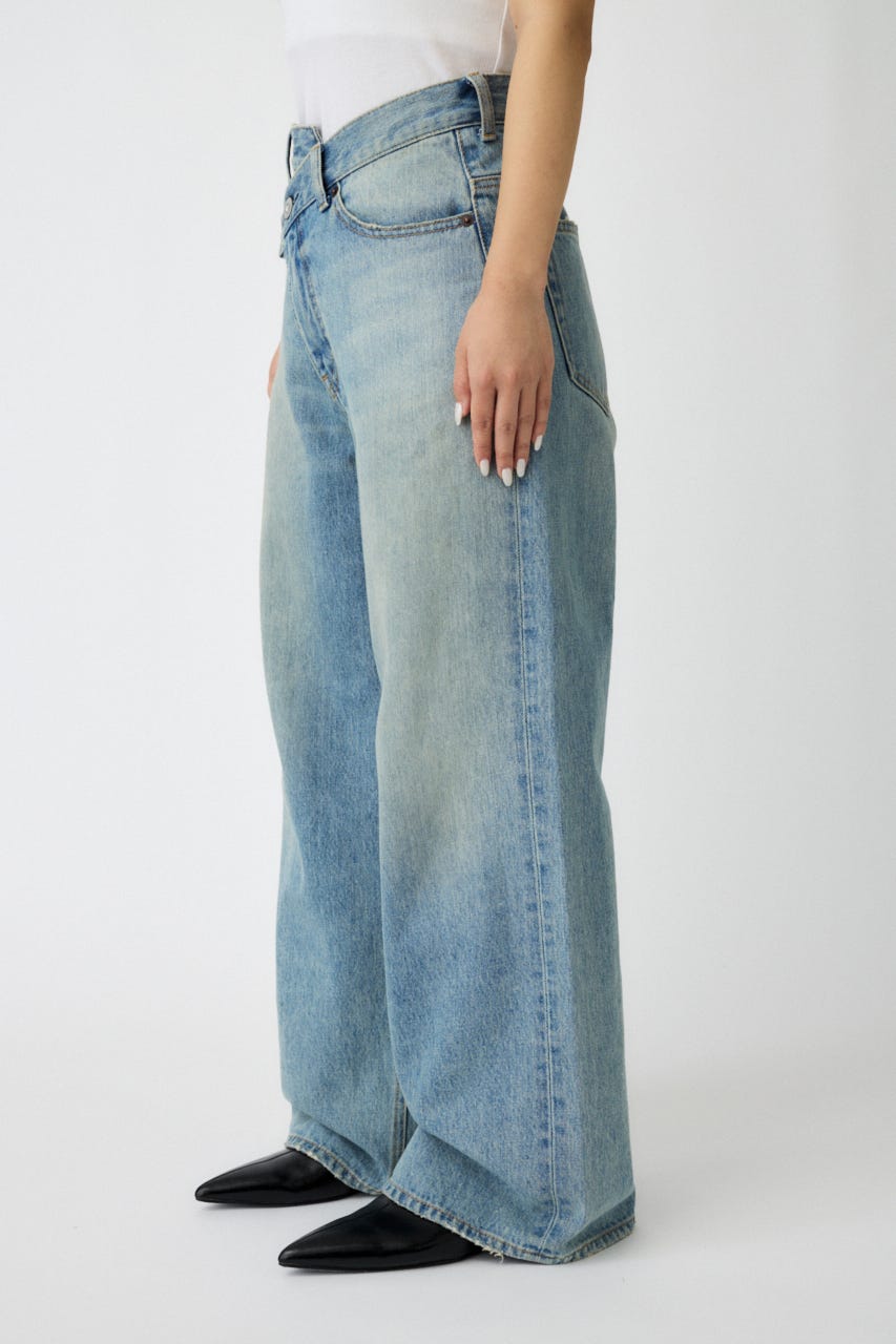 MOUSSY | CROSS WAIST WIDE ストレートSサイズ (ワイド ) |SHEL'TTER