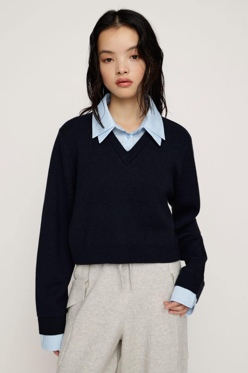 SLY | LAYERED LIKE CROP KNIT トップス (ニット ) |SHEL'TTER WEBSTORE