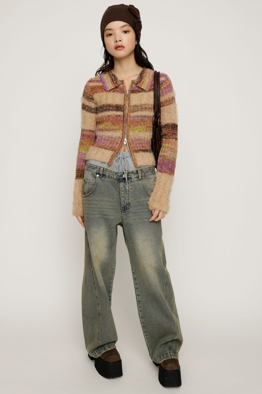 SLY | SHAGGY MIX FRONT ZIP トップス (ニット ) |SHEL'TTER WEBSTORE