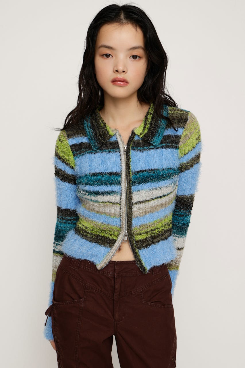 SLY | SHAGGY MIX FRONT ZIP トップス (ニット ) |SHEL'TTER WEBSTORE