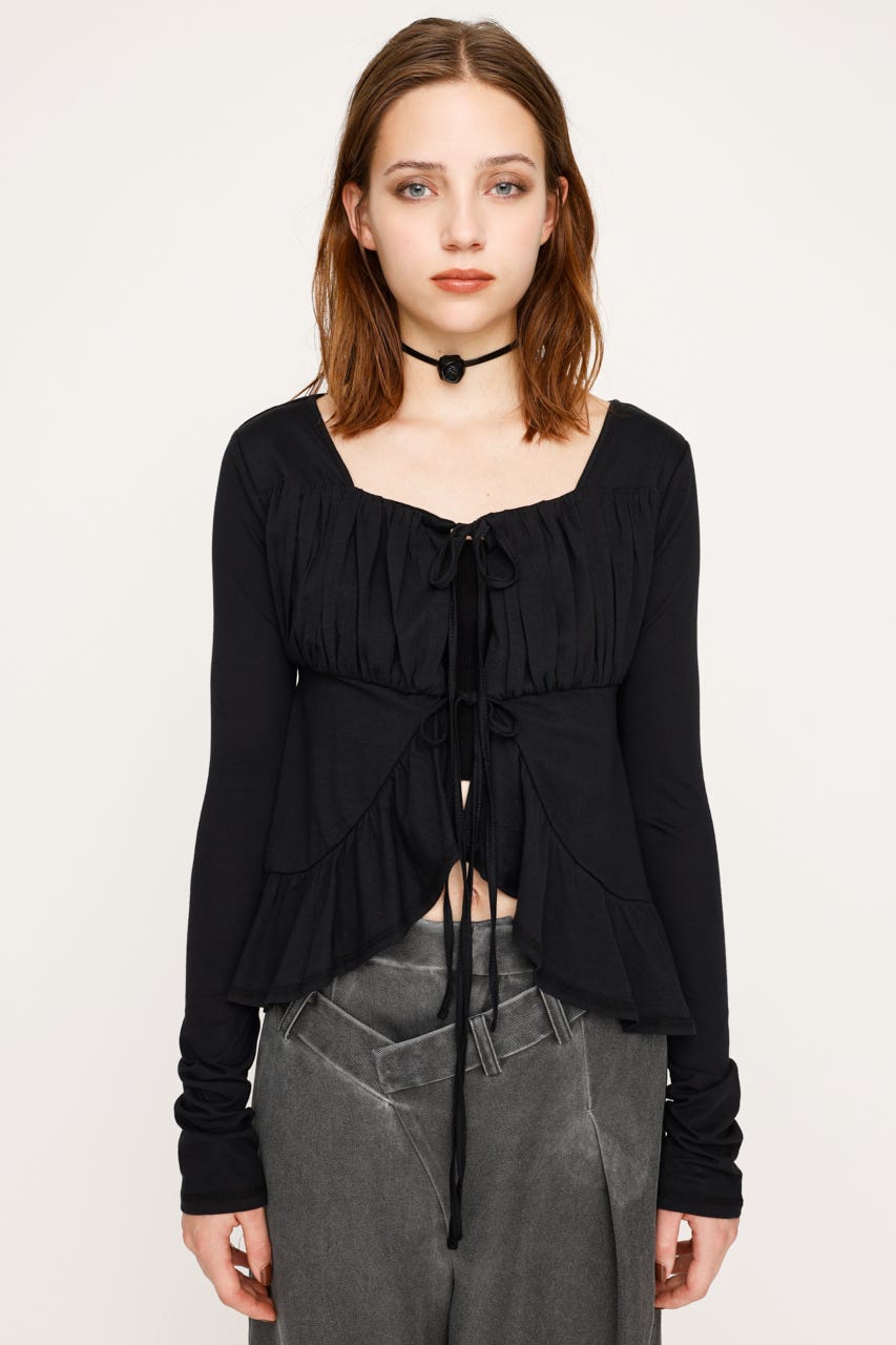 SLY | SQUARE NECK RIBBON トップス (カーディガン ) |SHEL'TTER WEBSTORE