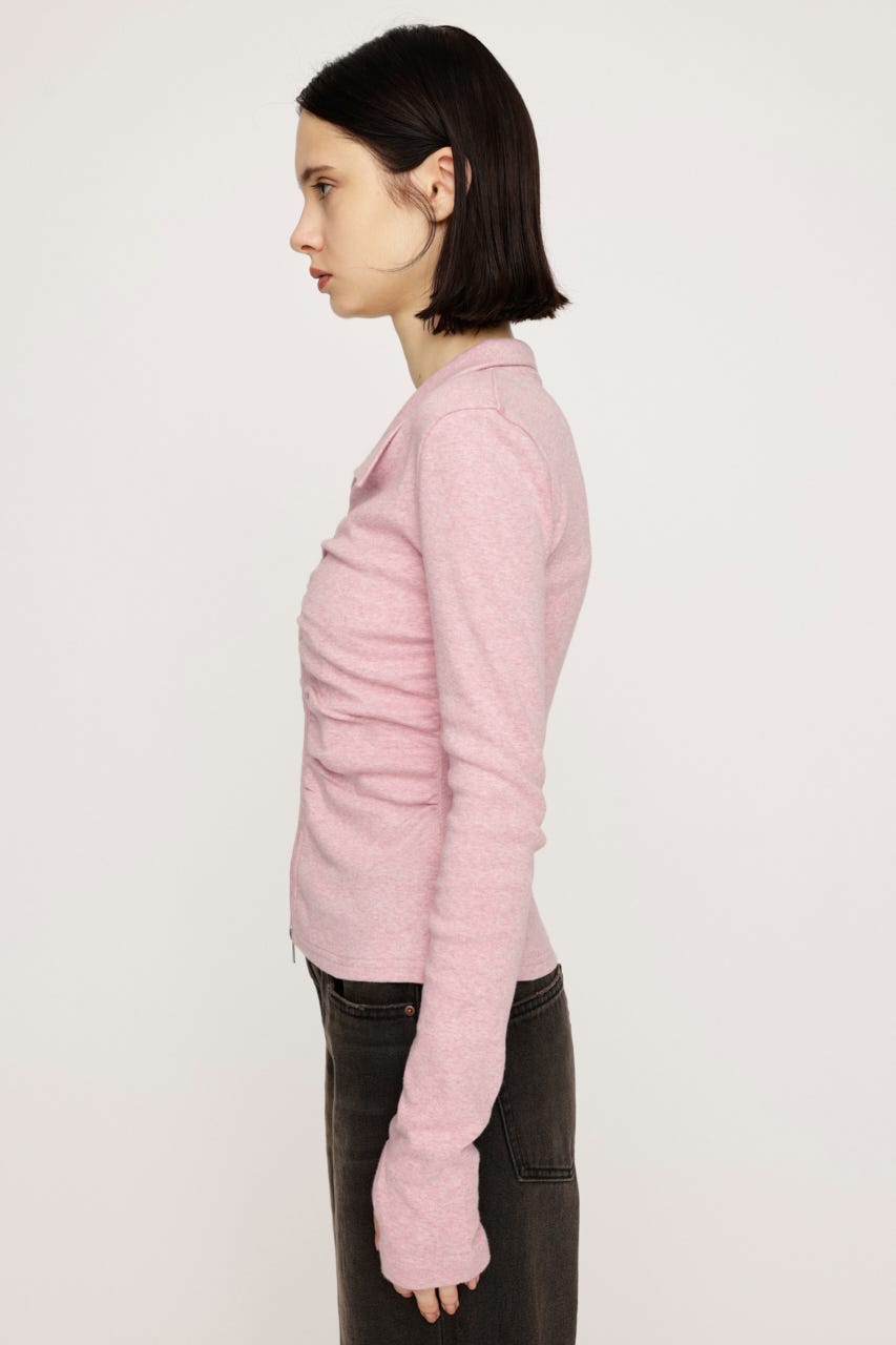 SLY | FRONT GATHER ZIP トップス (Tシャツ・カットソー(長袖) ) |SHEL