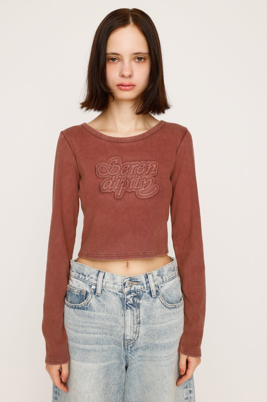 SLY | FRONT PATCH RIB トップス (Tシャツ・カットソー(長袖) ) |SHEL