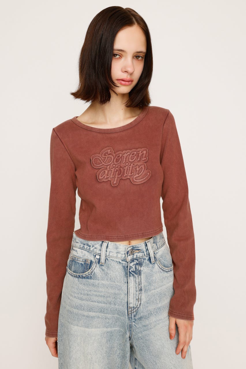 SLY | FRONT PATCH RIB トップス (Tシャツ・カットソー(長袖) ) |SHEL