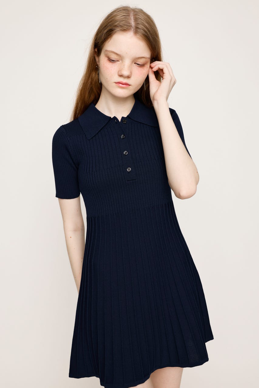 SLY | COLLARED PLEATS HG ショートワンピース (ワンピース(ミニ