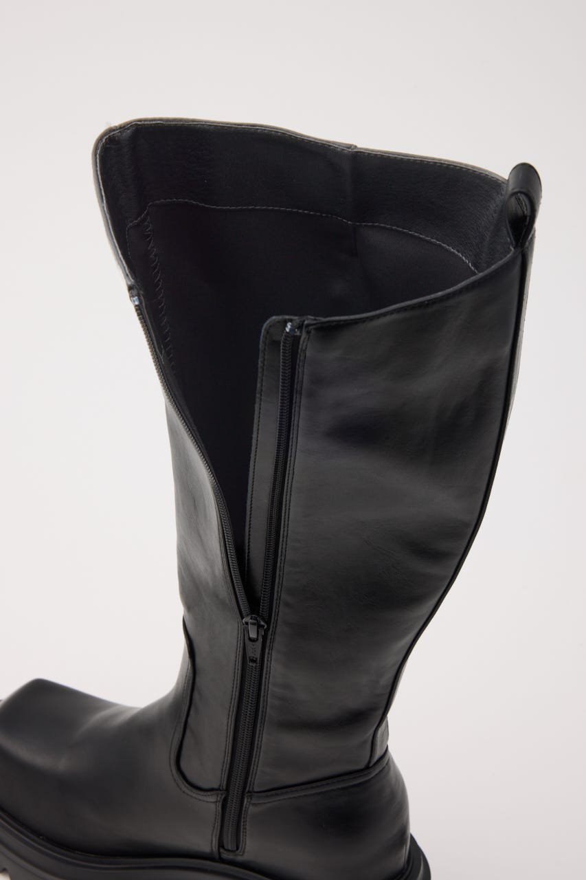 SLY | 【SNSで話題の美脚チートブーツ！】SQUARE TOE KNEE ブーツ