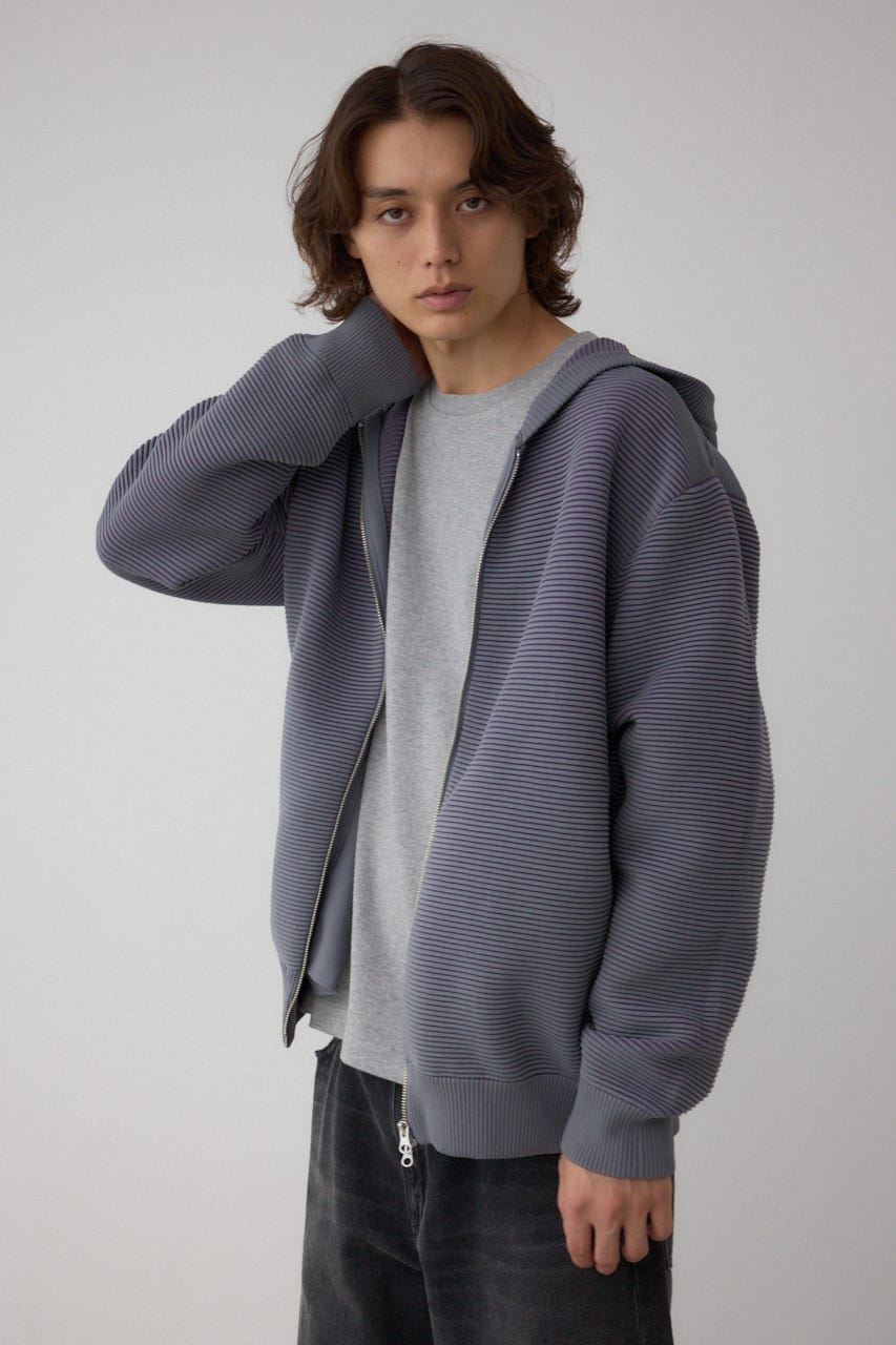 AZUL BY MOUSSY | ミックスカラーリップル編みニットパーカー