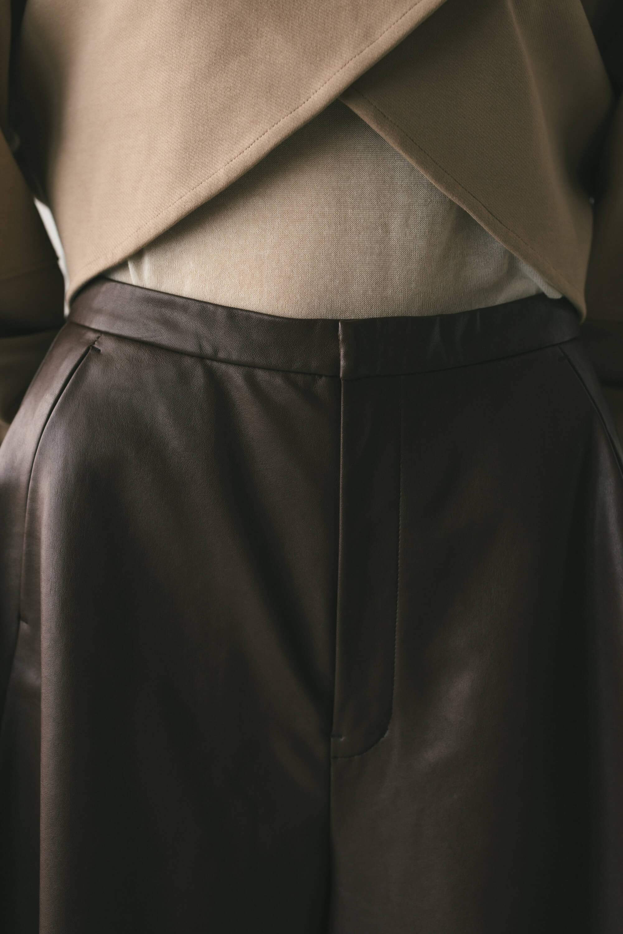 STYLEMIXER | フェイクレザーハーフパンツ (ショートパンツ ) |SHEL