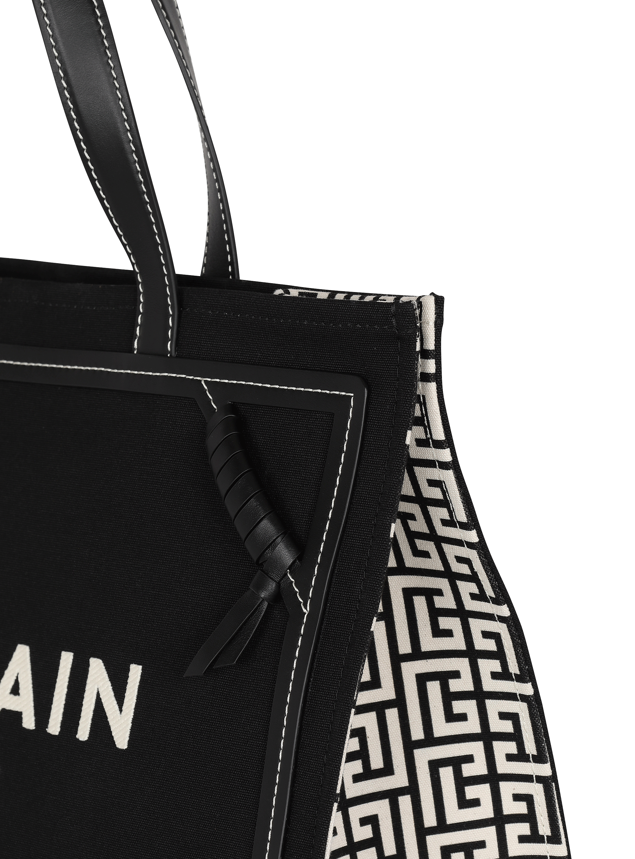 B-Army 42 monogram canvas and leather Tote bag black black - Women