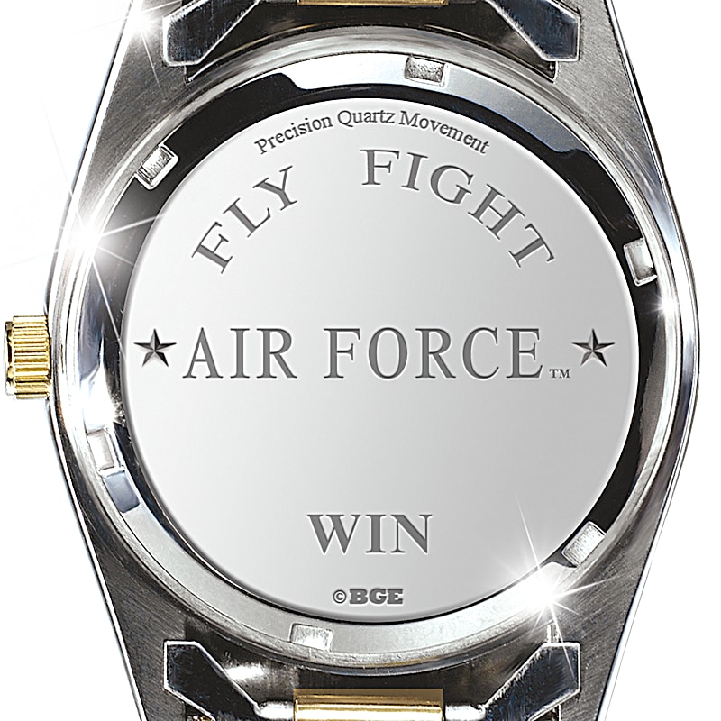 U.S. Air Force Mens Two-Tone Stainless Steel Watch Featuring The