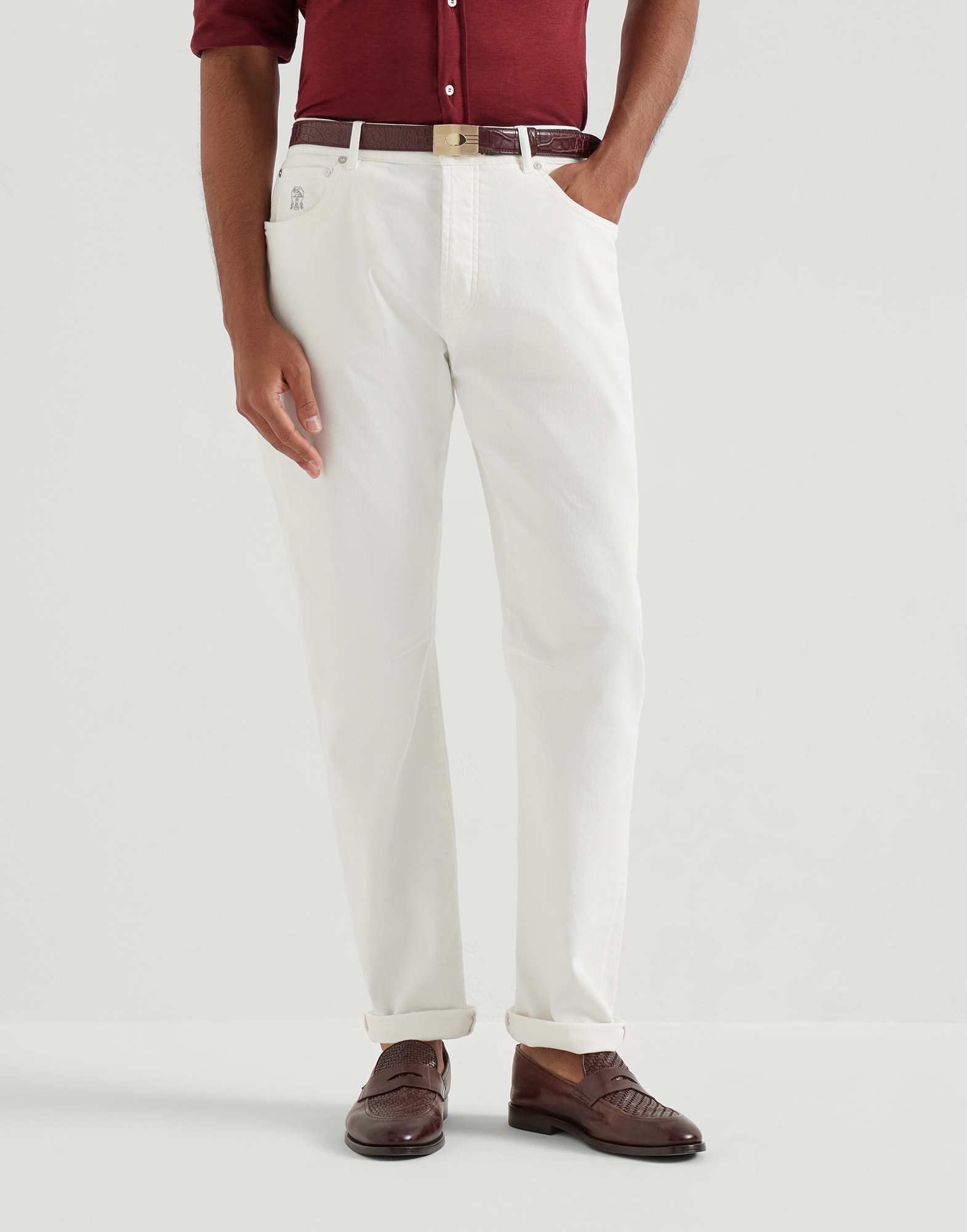 メンズ 向け ホワイト ナイロン バミューダパンツ | Brunello Cucinelli