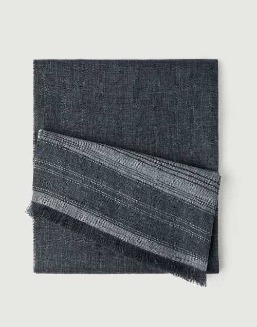 メンズ カシミア、シルク、コットン製スカーフ | Brunello Cucinelli