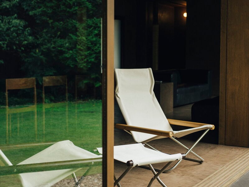 Nychair X ottoman, beech - white | Finnish Design Shop