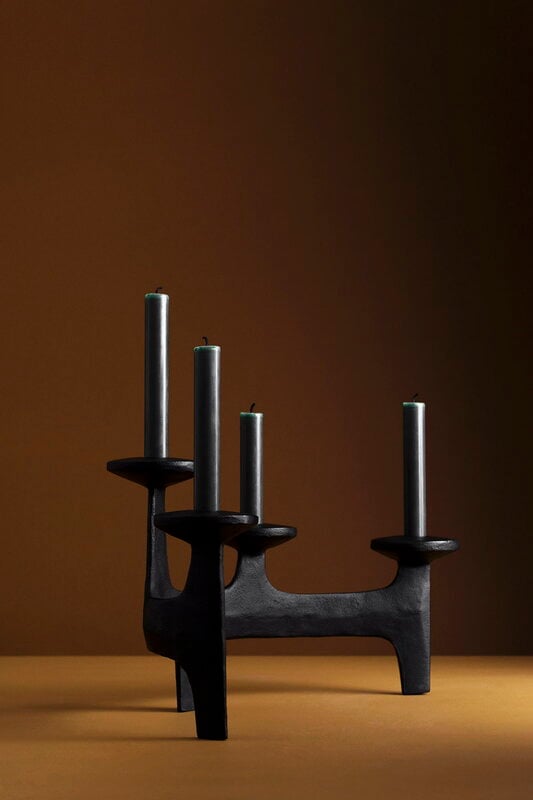 Nedre Foss Nunatak candelabra, black | Finnish Design Shop