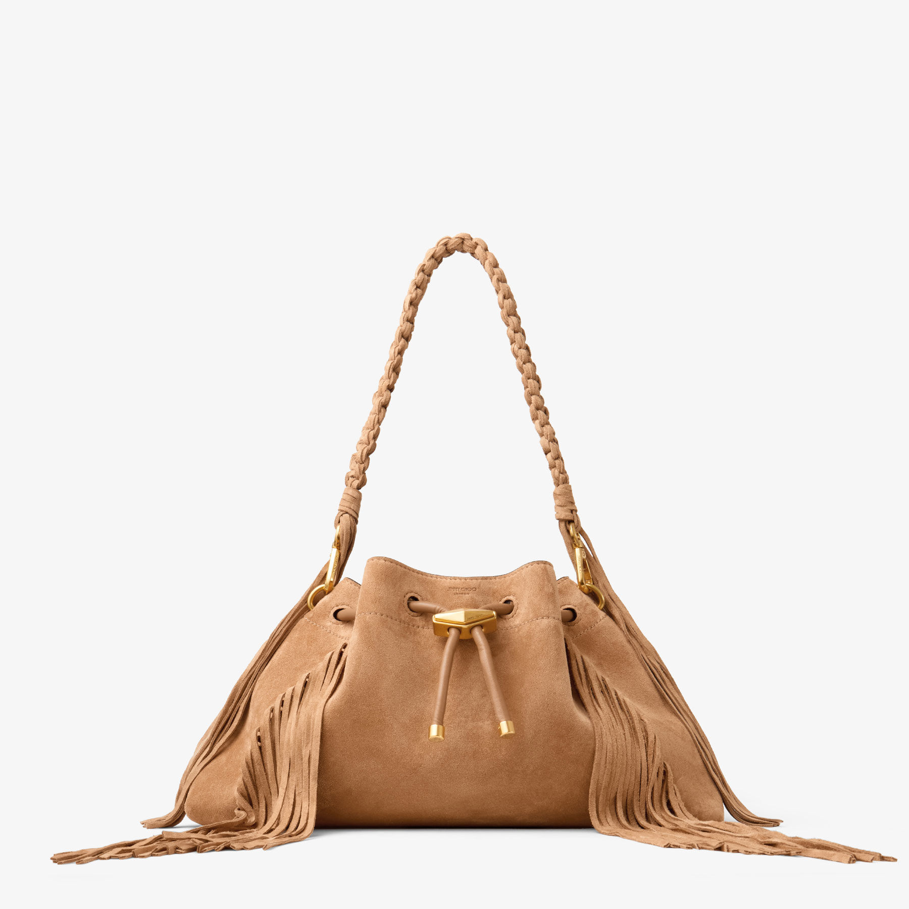 シンチ M |トフィーフリンジ付きスエード・ショルダーバッグ | JIMMY CHOO